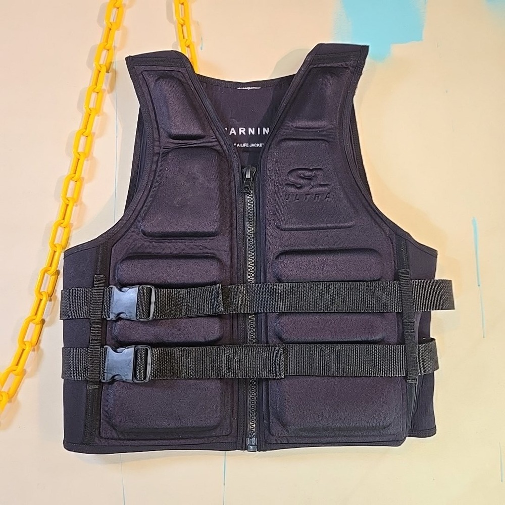 Straight Line Ultra S‎ M Impact Vest Black Neoprene Water Ski PFD 19x21 Canada